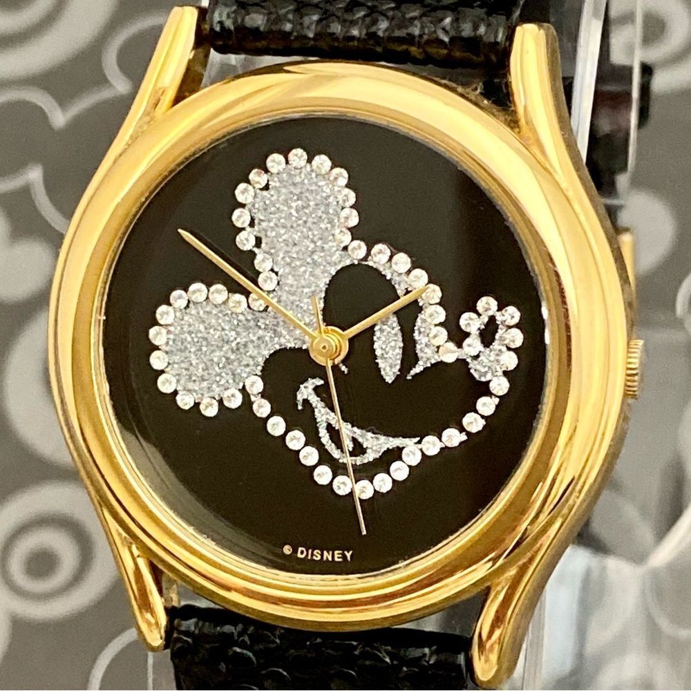 Vintage Disney x Pedre Rhinestone Mickey Mouse Watch Swiss Parts Movememt